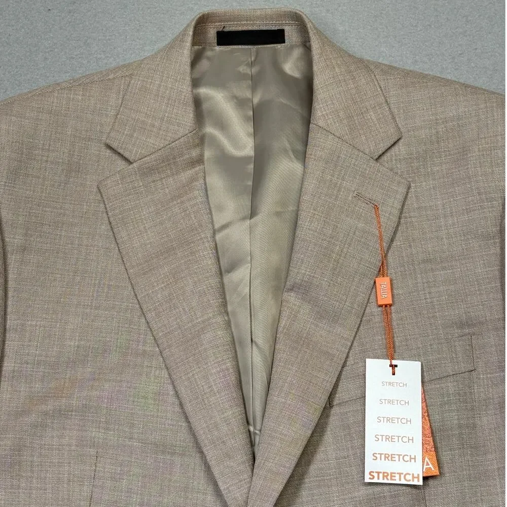 Tallia Men's Classic-Fit Suit Separate Jacket Tan 40S $360